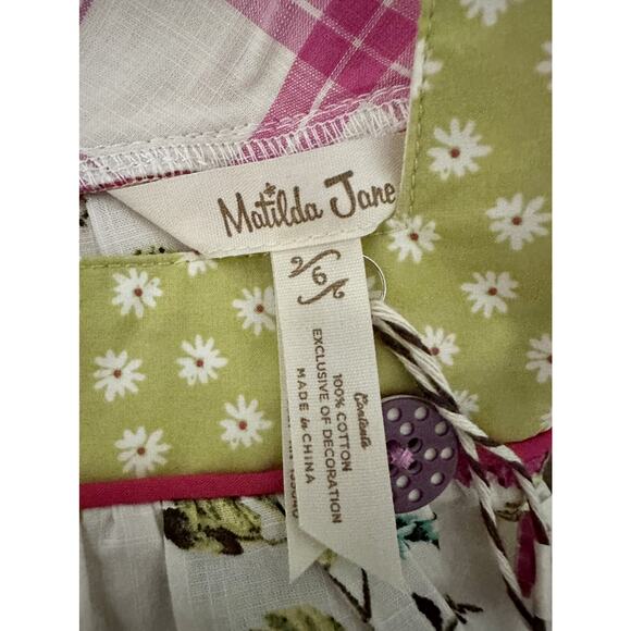 NWT Matilda Jane Enchanted Garden Art School Mixed Print Pink Floral Peasant Top - Picture 6 of 9